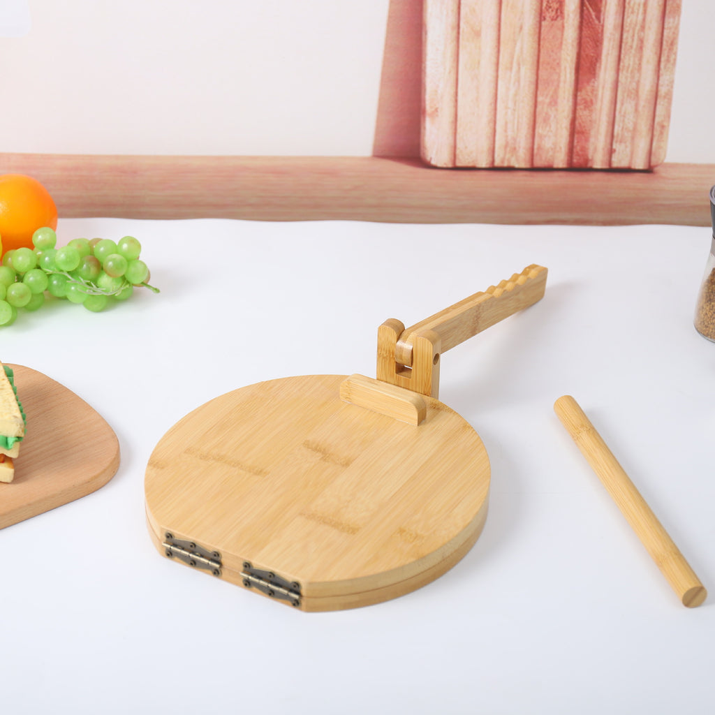 Kreative runde Kuchenpresse aus Holz