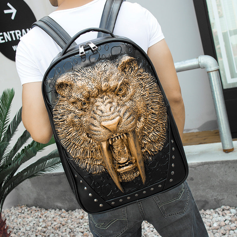 Tigerkopf Rucksack – Geprägter Reiserucksack – Bild 3 | LuxeStyle