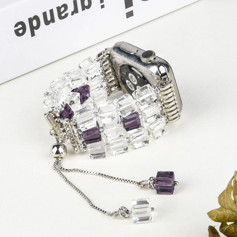 iWatch Armband mit grossen quadratischen Kristallen – Bild 6 | LuxeStyle