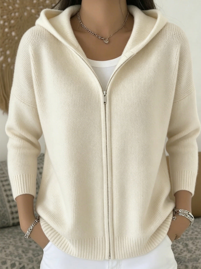 Strick-Hoodie mit Reissverschluss