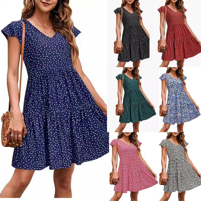 Elegantes Plisseekleid mit V-Ausschnitt – Bild 13 | LuxeStyle