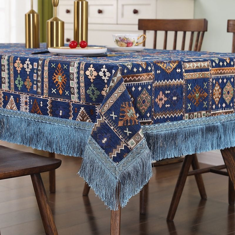 Tischdecke aus Chenille mit geometrischem Muster – Bild 10 | LuxeStyle