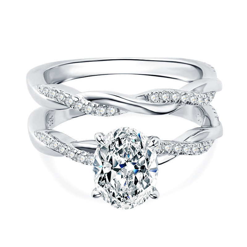 Moissanite Stapelring aus 925er Sterling Silber