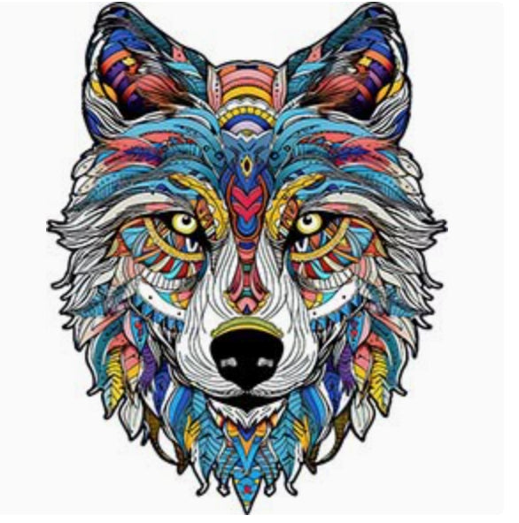Holzpuzzle Wolf – Irreguläres Design