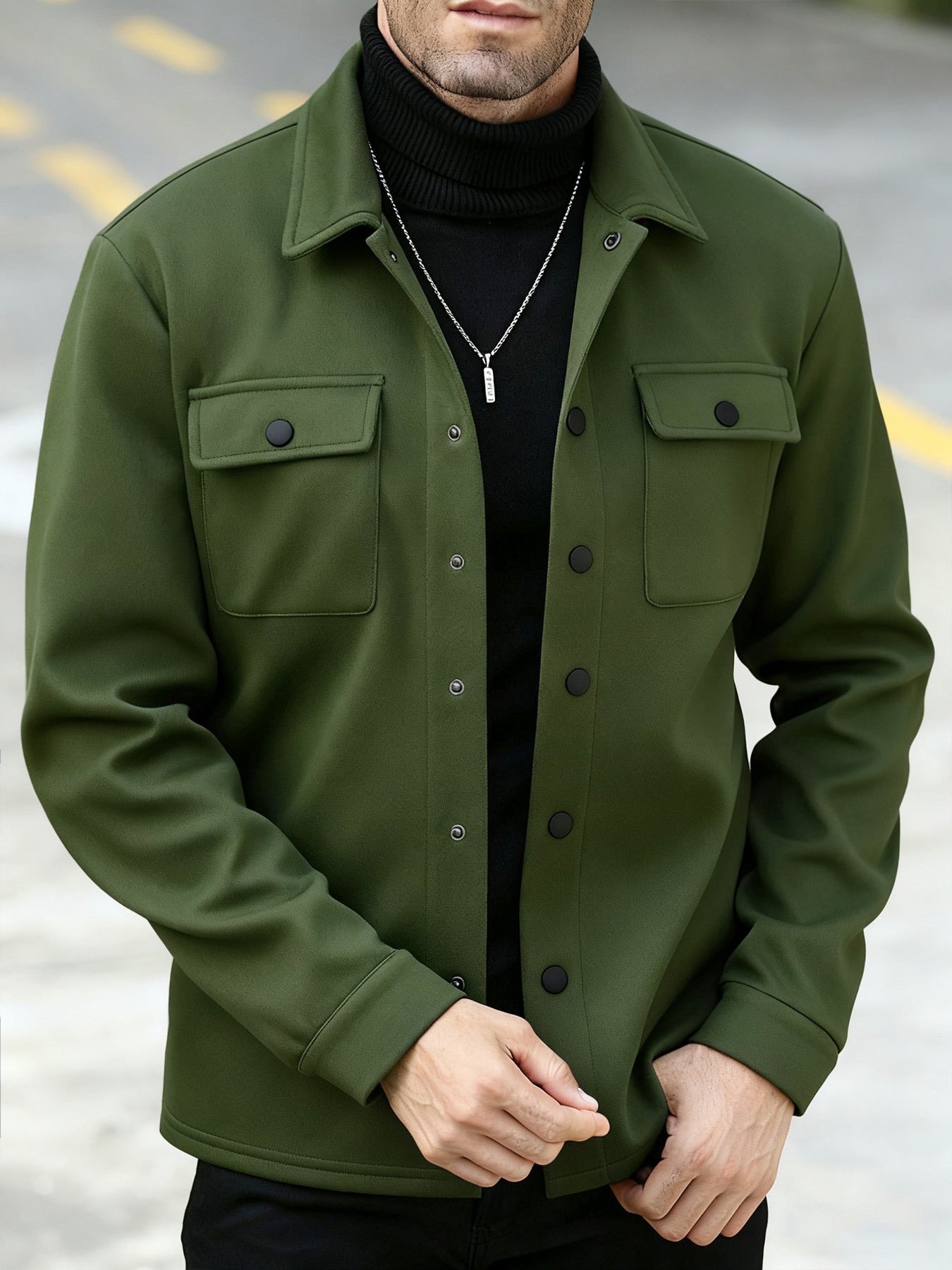 Herren Fleece-gefütterte Strickjacke