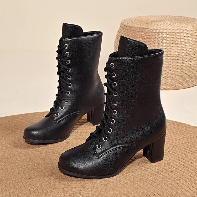 Frauenkreppsohlen-Schnürstiefel in Grössen bis 43