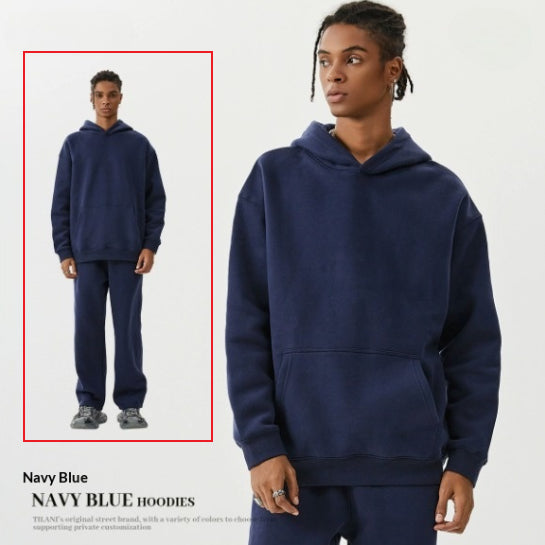 Gefütterter Hoodie und Trainerhosen Set im American Style