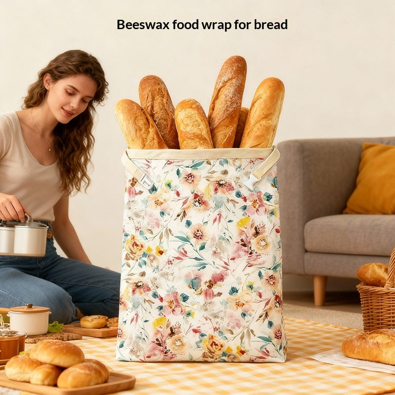 Aufbewahrungstasche mit Schnappverschluss und Bienenwachs-Print – Bild 4 | LuxeStyle
