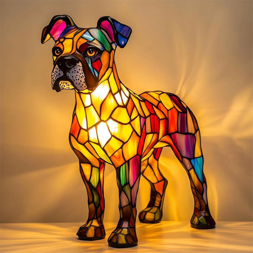 Bunte Hunde- und Katzenlampen aus Kunstharz