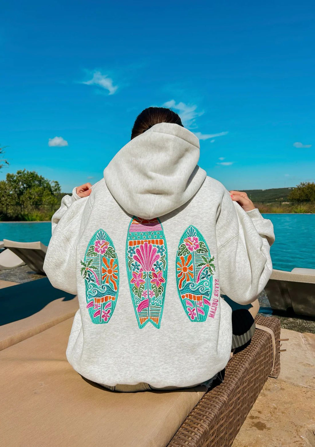 Damen Kapuzen-Sweatshirt mit Blumenprint