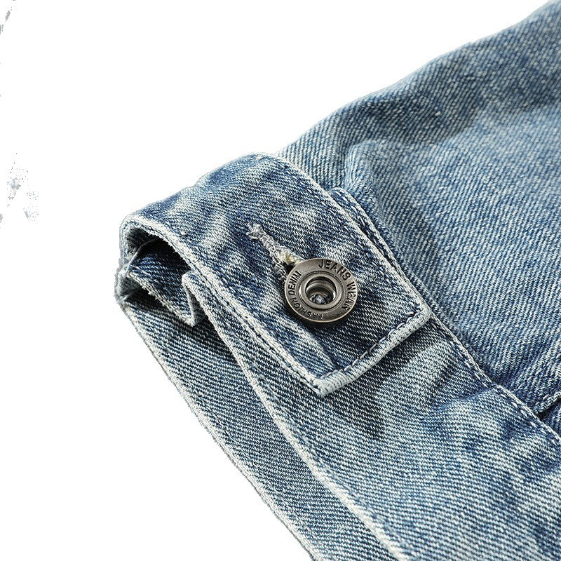 Ärmellose Jeansjacke mit Stehkragen für Herren