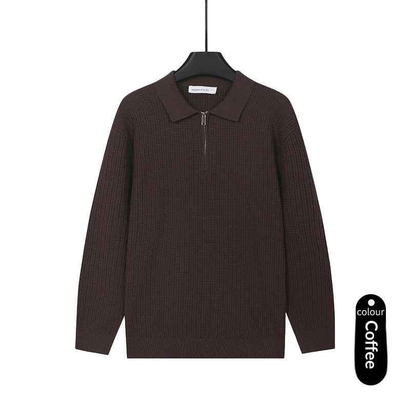 Herren Strickpullover mit Reissverschluss-Polo – Bild 6 | LuxeStyle