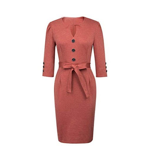 Patchwork Mini-Kleid mit V-Ausschnitt – Bild 7 | LuxeStyle
