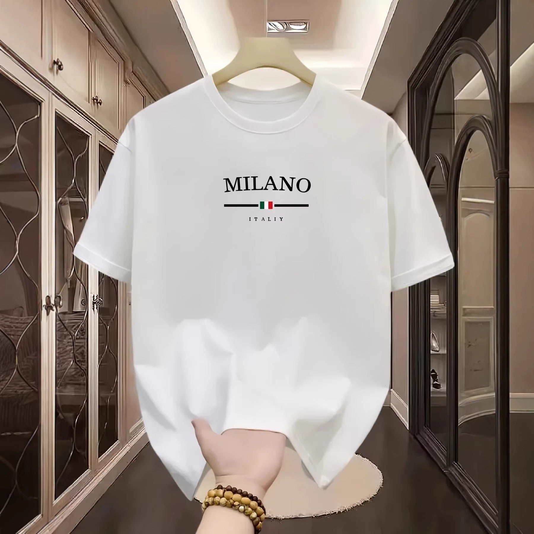 Vintage T-Shirt mit Rundhals und kurzen Ärmeln