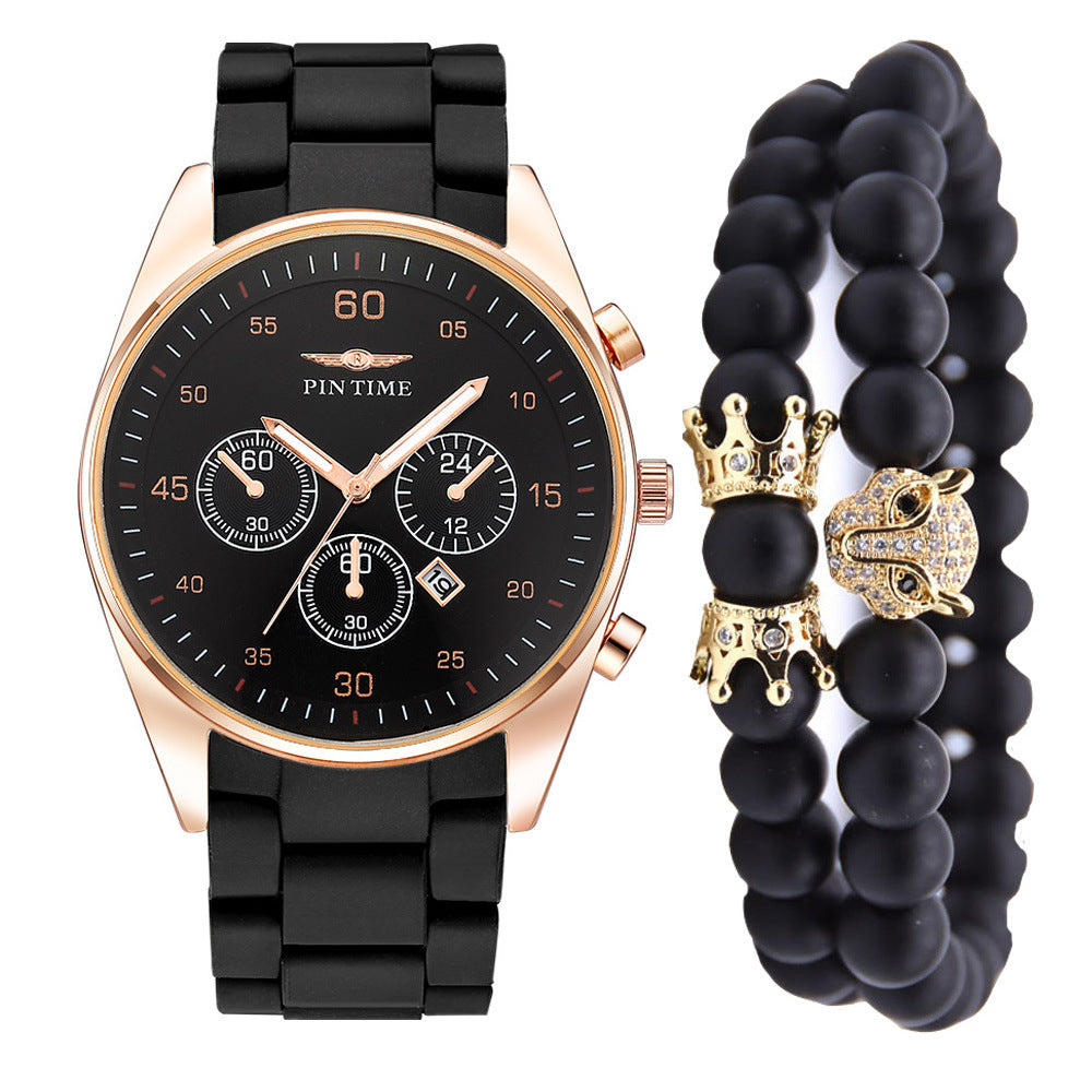 Silicone Chronograph Quarz-Uhr mit Armband – Bild 2 | LuxeStyle