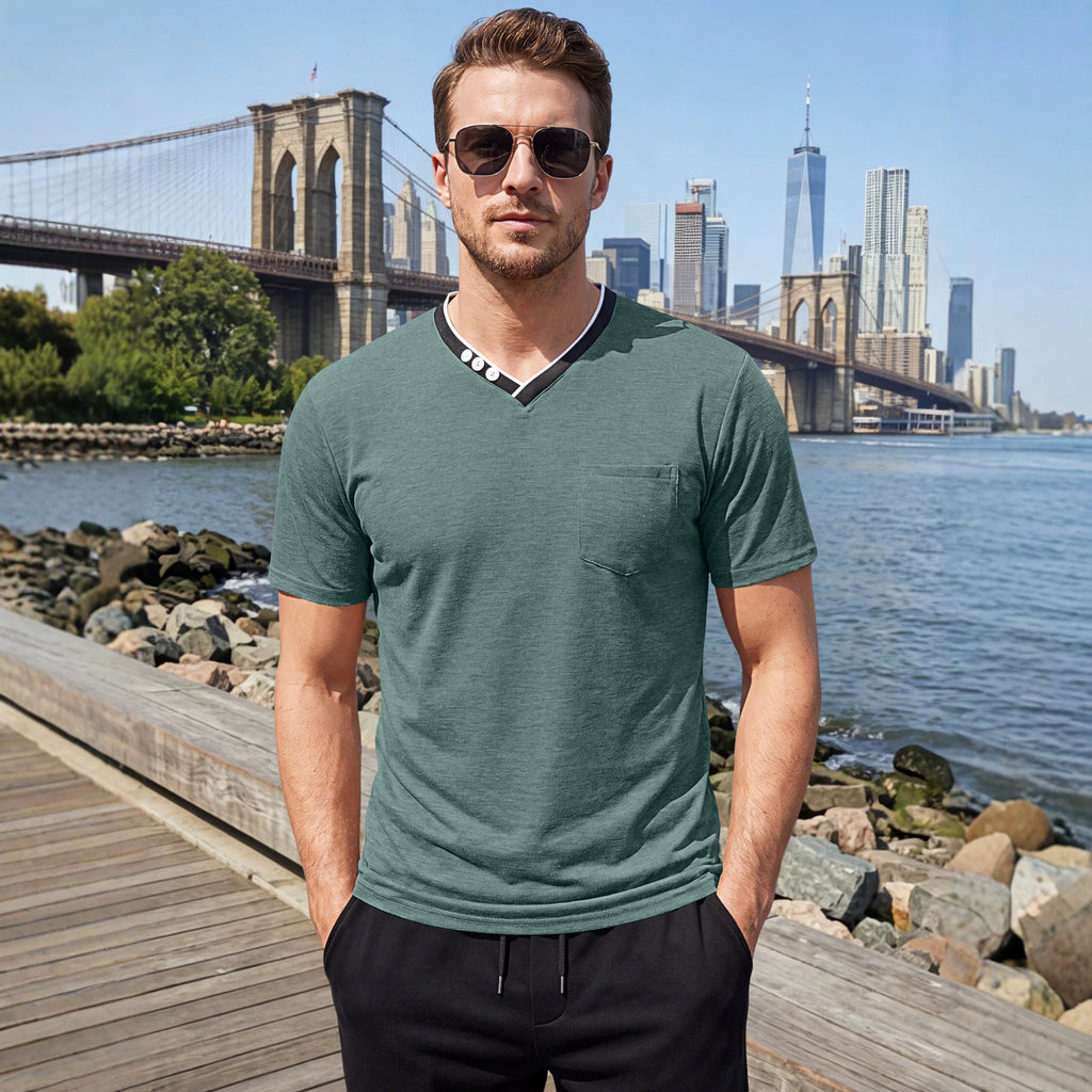 Herren T-Shirt mit V-Ausschnitt Kurzarm