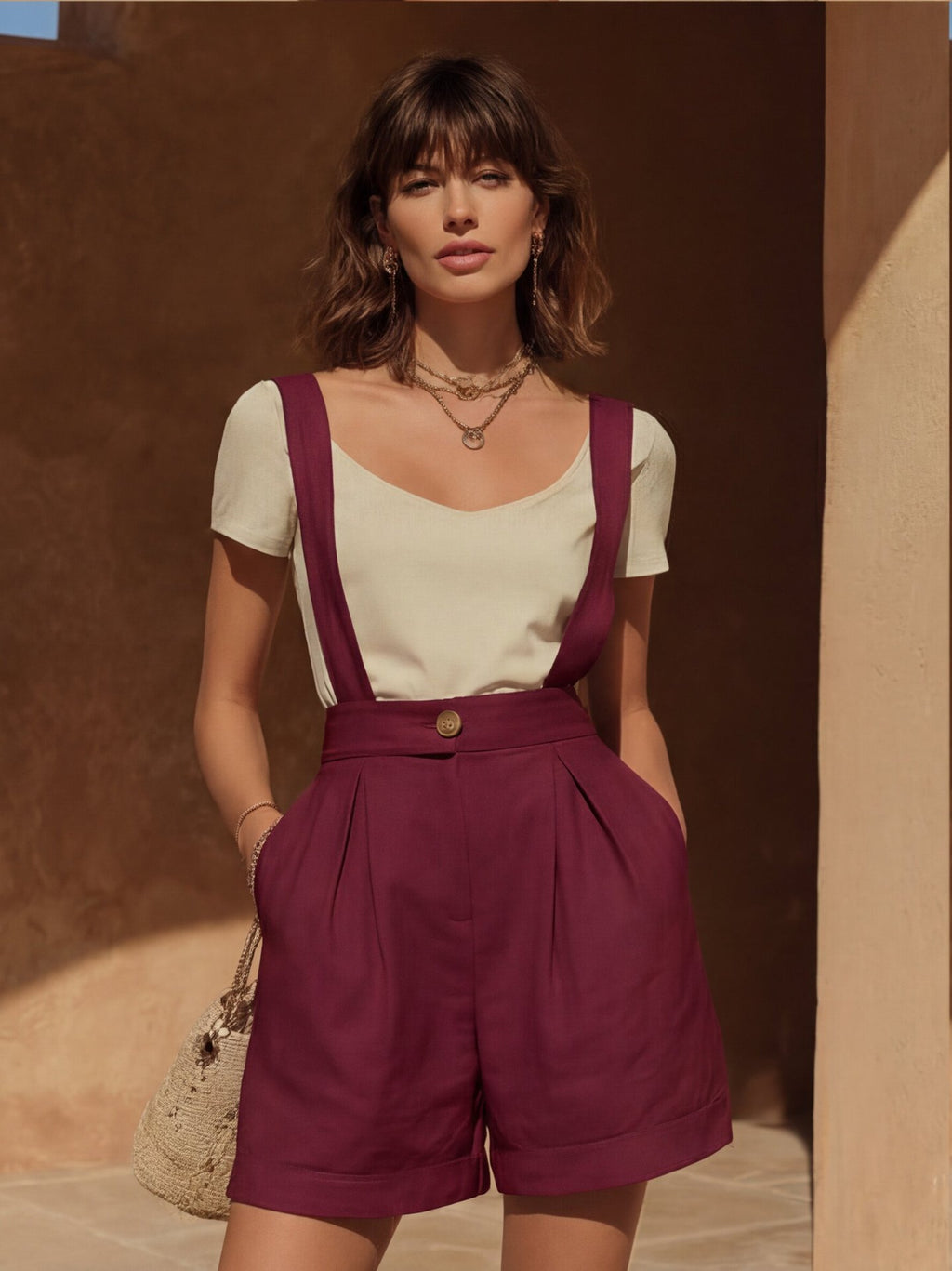 Boho-Chic Latz-Shorts für Damen