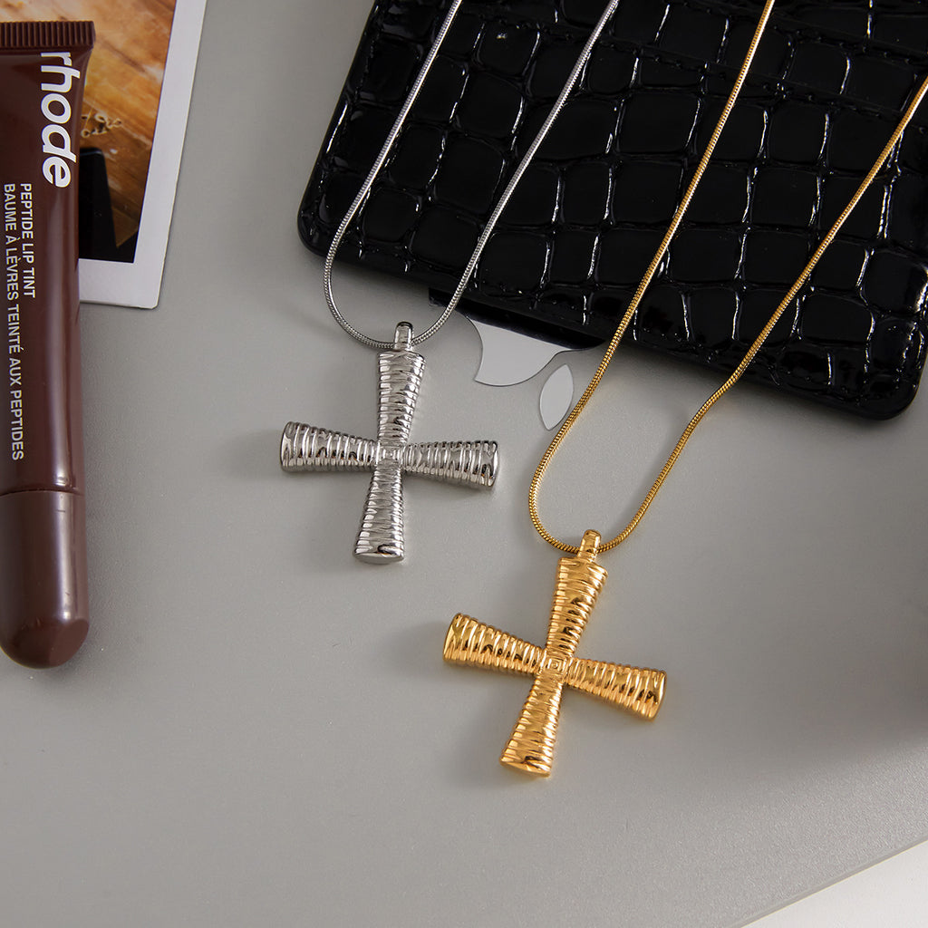 Titanium Stahl Halskette mit Kreuz