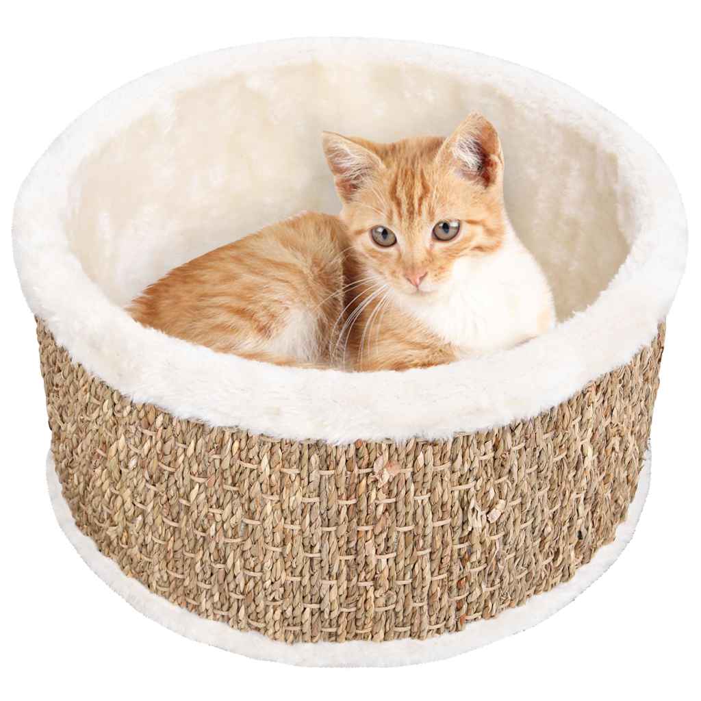 Rundes Katzenbett aus Seegras, 36 cm