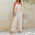 Jumpsuit mit Rüschen und weitem Bein