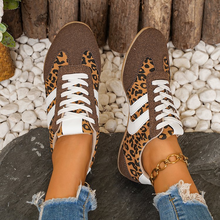 Leopard-Print Color Blocked Trainingsschuh