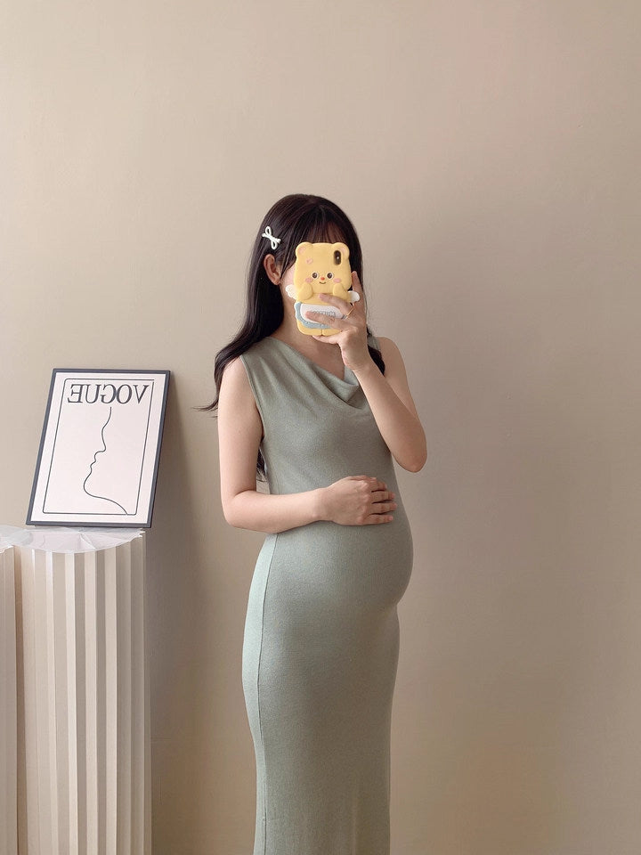 Schwangerschafts-Midikleid Ärmellos – Bild 7 | LuxeStyle