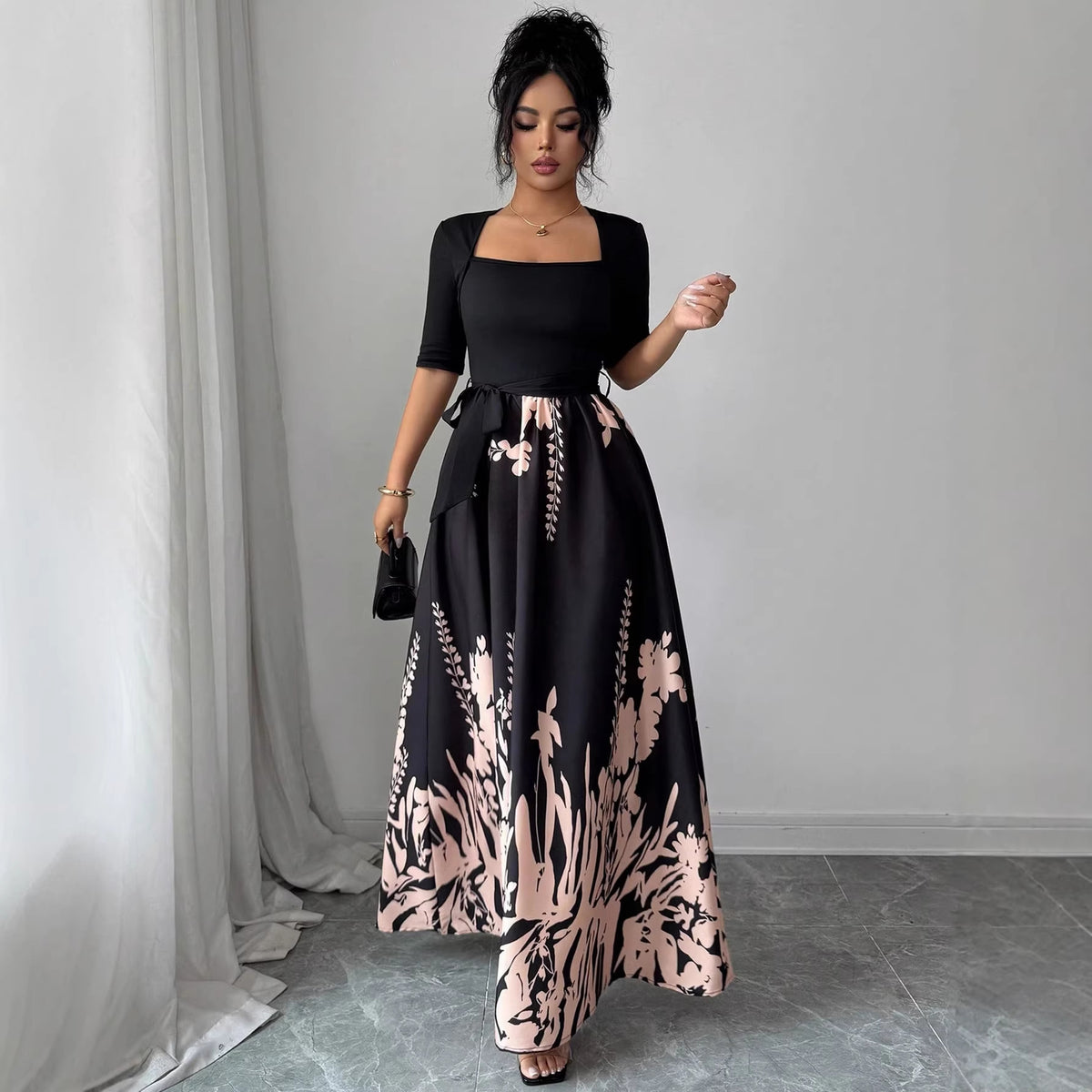 Elegantes A-Linien Kleid mit Blumenprint – Bild 2 | LuxeStyle
