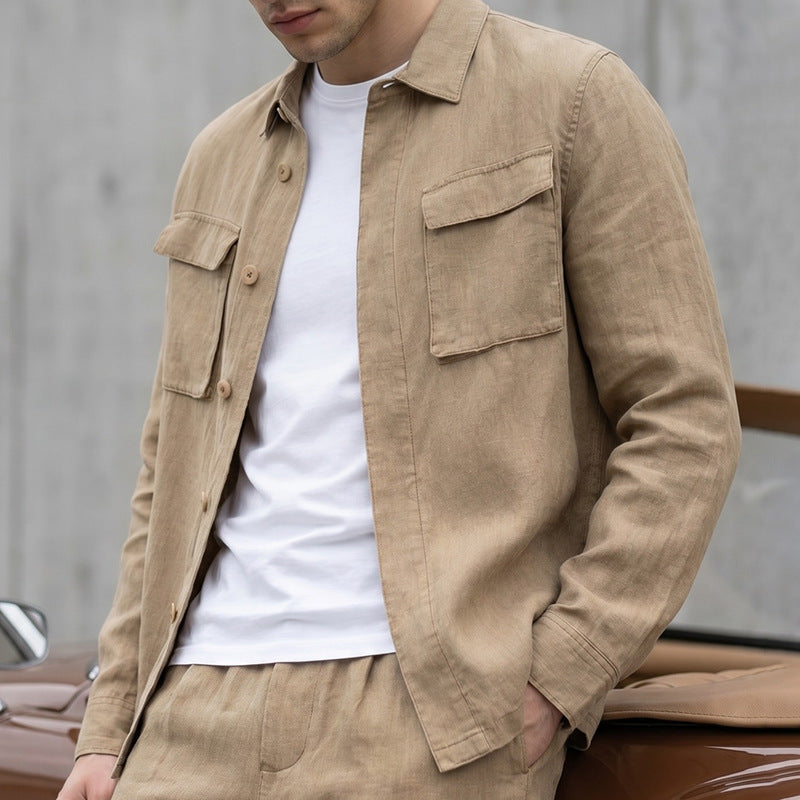 Herren-Übergangsjacke mit Revers und Taschen – Ansicht 2