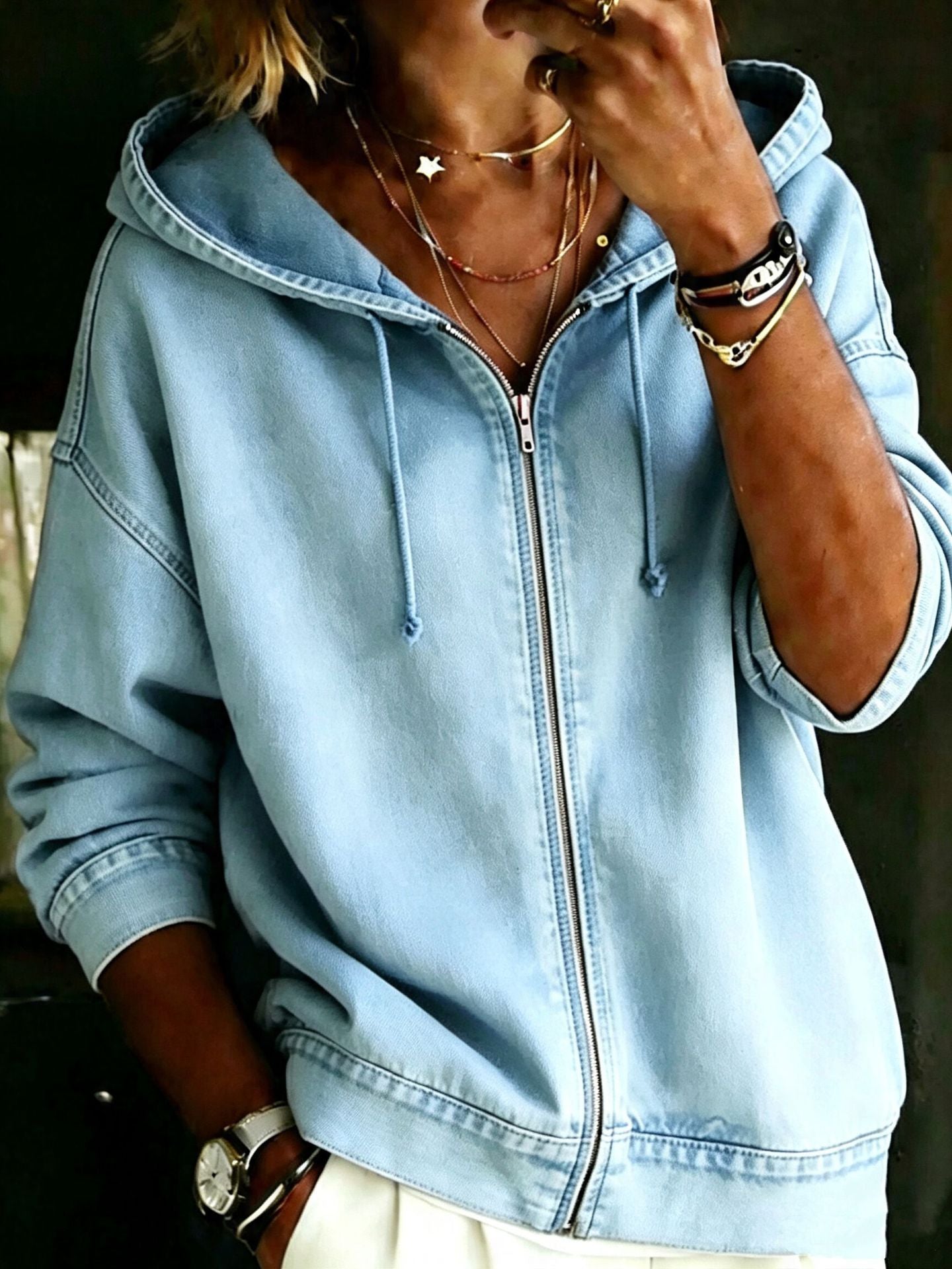 Lässiger Hoodie mit Reissverschluss