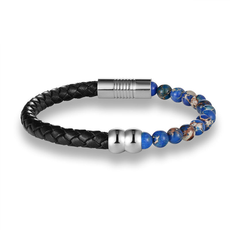Naturstein-Armband mit Lederband – Bild 6 | LuxeStyle