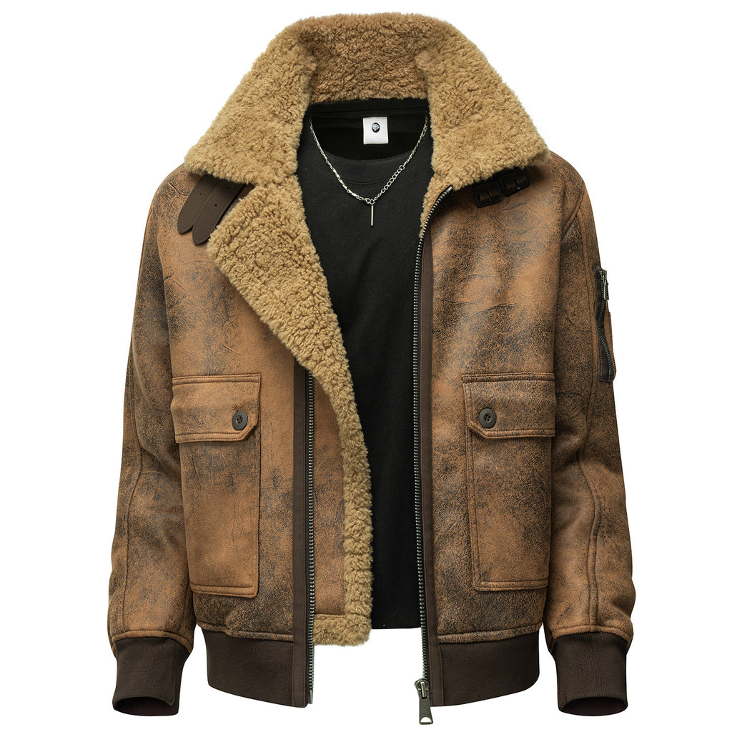Herren Plus-Size Fleece-Jacke mit Revers