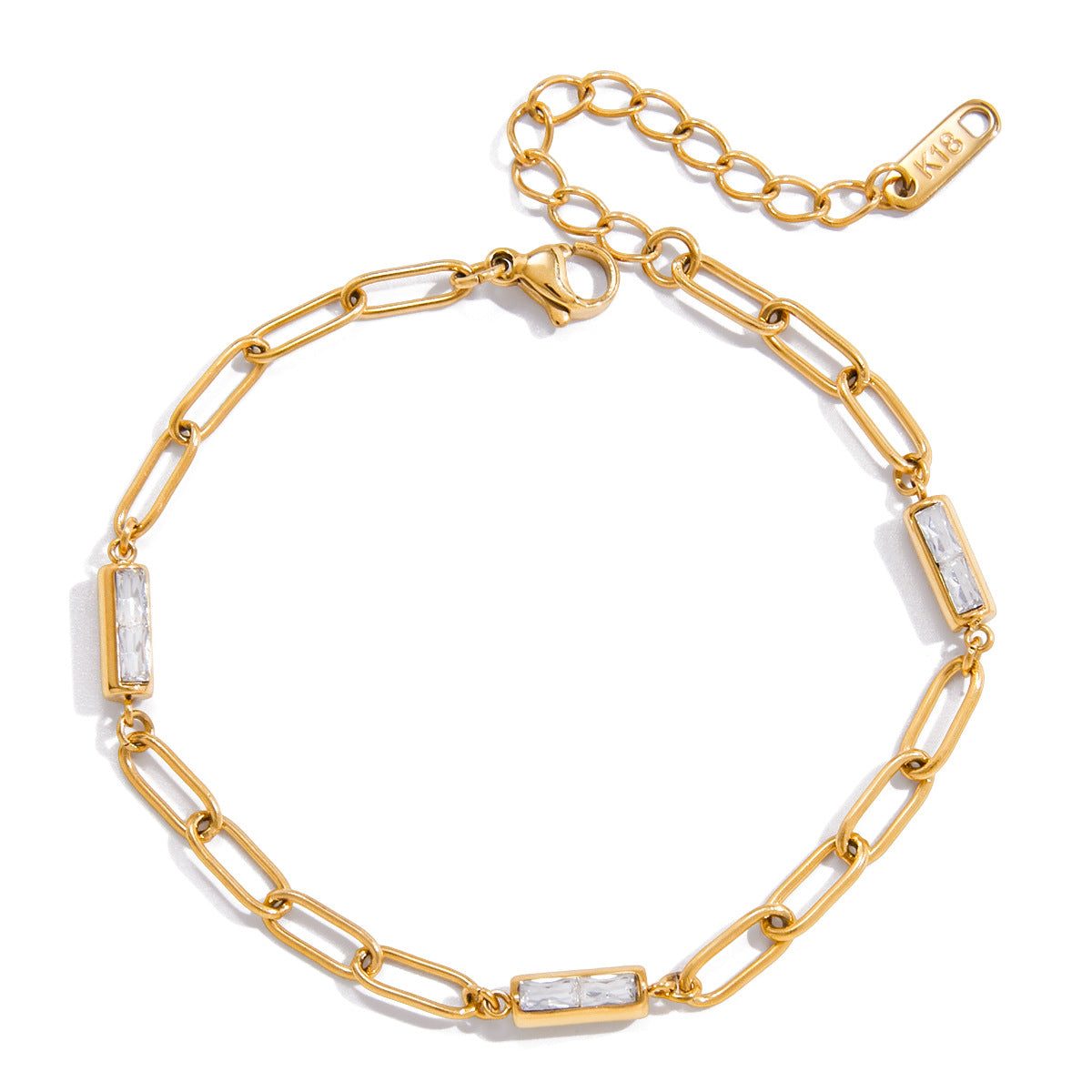 Edelstahlarmband mit weissen Zirkonen – Bild 2 | LuxeStyle