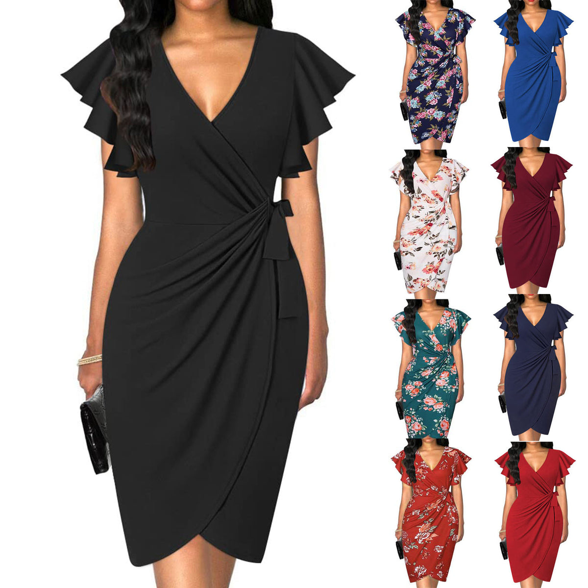 Wickelkleid mit Taillenschnürung – Bild 13 | LuxeStyle