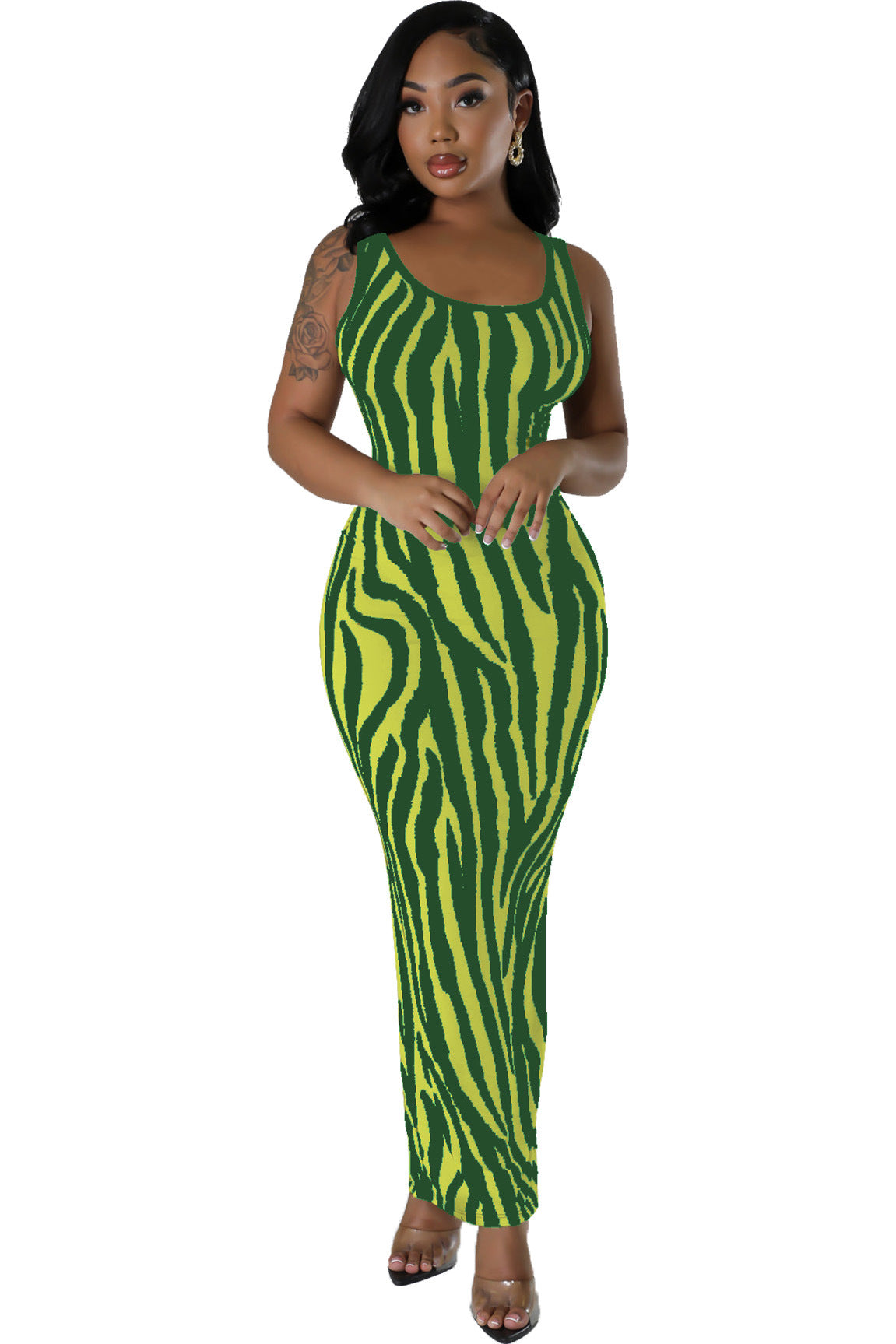 Elegantes Westenkleid in A-Linie mit Zebra-Print – Bild 11 | LuxeStyle