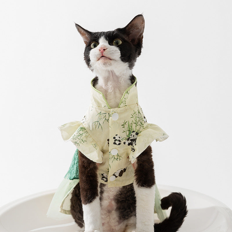 Katzenkleid mit Pandamuster & Leinenbefestigung – Bild 2 | LuxeStyle