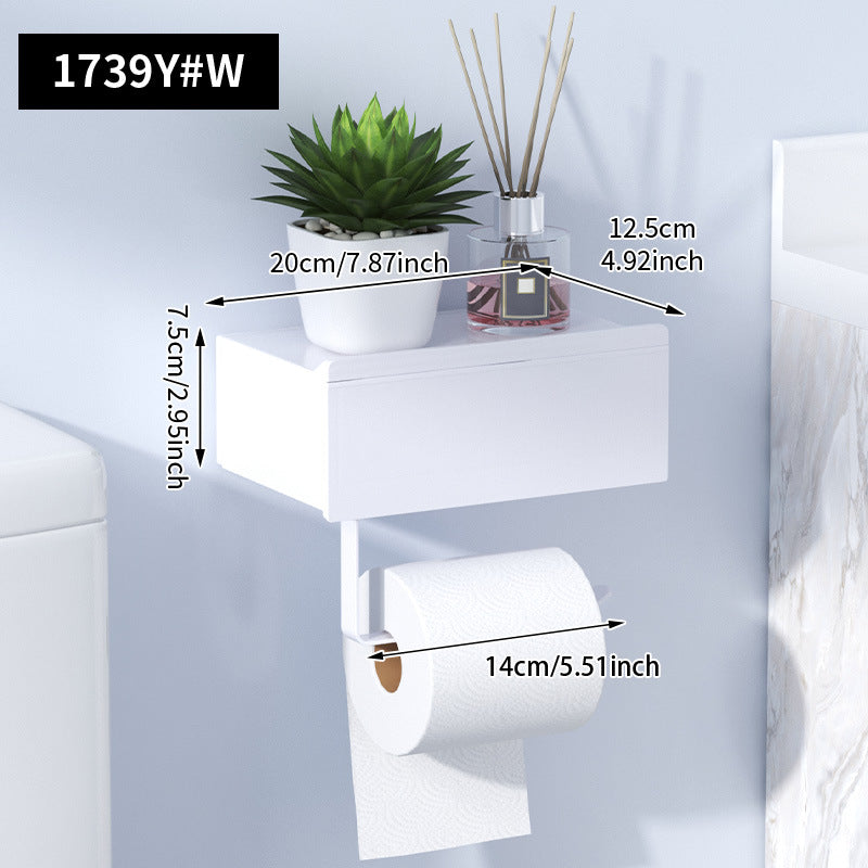 Badezimmerregal mit Toilettenpapierhalter, ohne Bohren