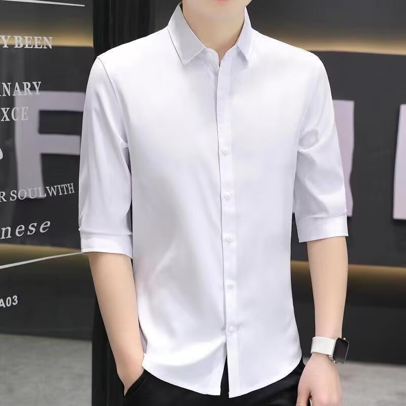 Herren Leinenhemd Halbarm Slim-Fit – Bild 5 | LuxeStyle