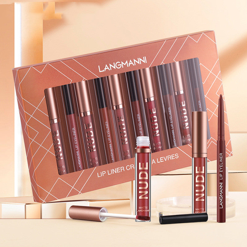 Lippenstift & Lipliner Set – 12 Farben