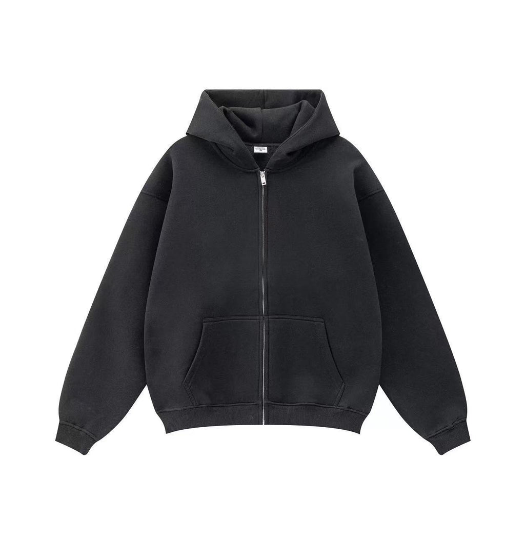 Damen-Casual-Hoodie mit Reissverschluss in Einheitsfarben