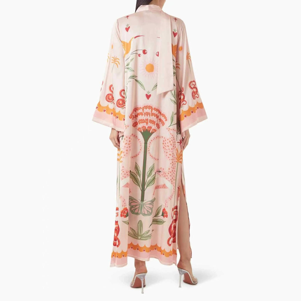 INS Langarm-Kleid mit flatternden Bändern – Bild 6 | LuxeStyle