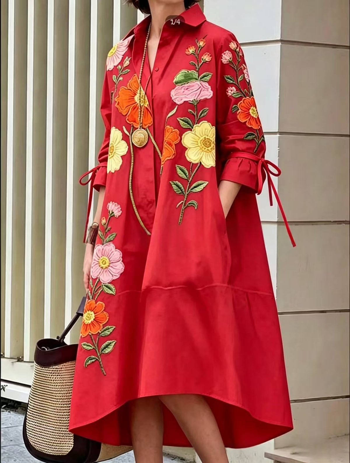 Bedrucktes Casual Hemdblusenkleid für Damen – Bild 6 | LuxeStyle