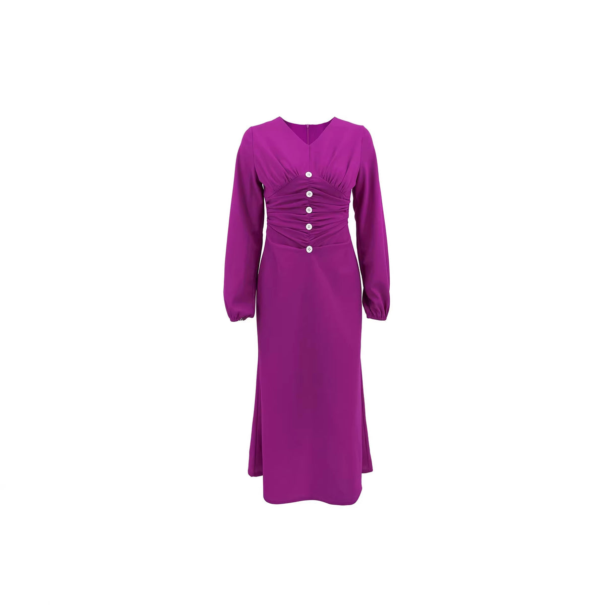 Elegantes A-Linien Kleid mit langen Ärmeln – Bild 4 | LuxeStyle
