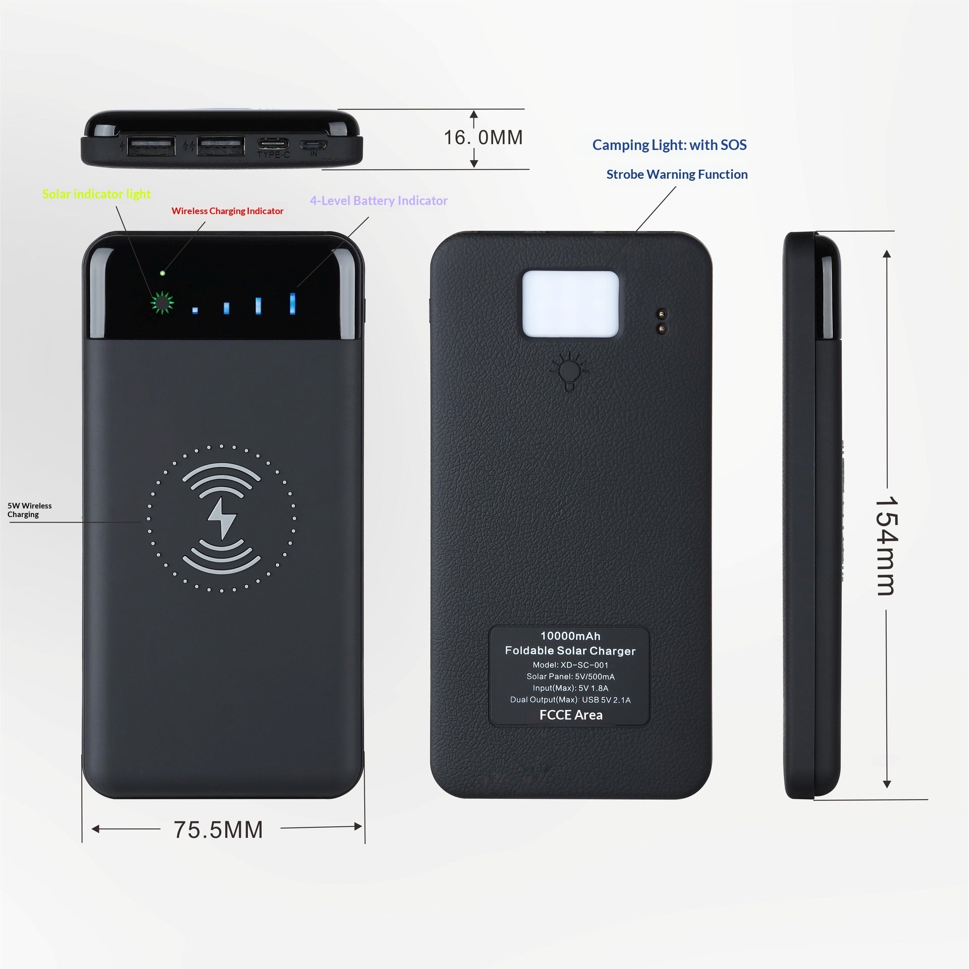 Faltbare Outdoor Powerbank 10'000 mAh