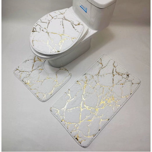 WC-Matten-Set aus Kunstfell, rutschfest