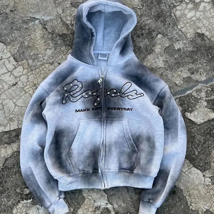 Graffiti-Print Unisex Hoodie