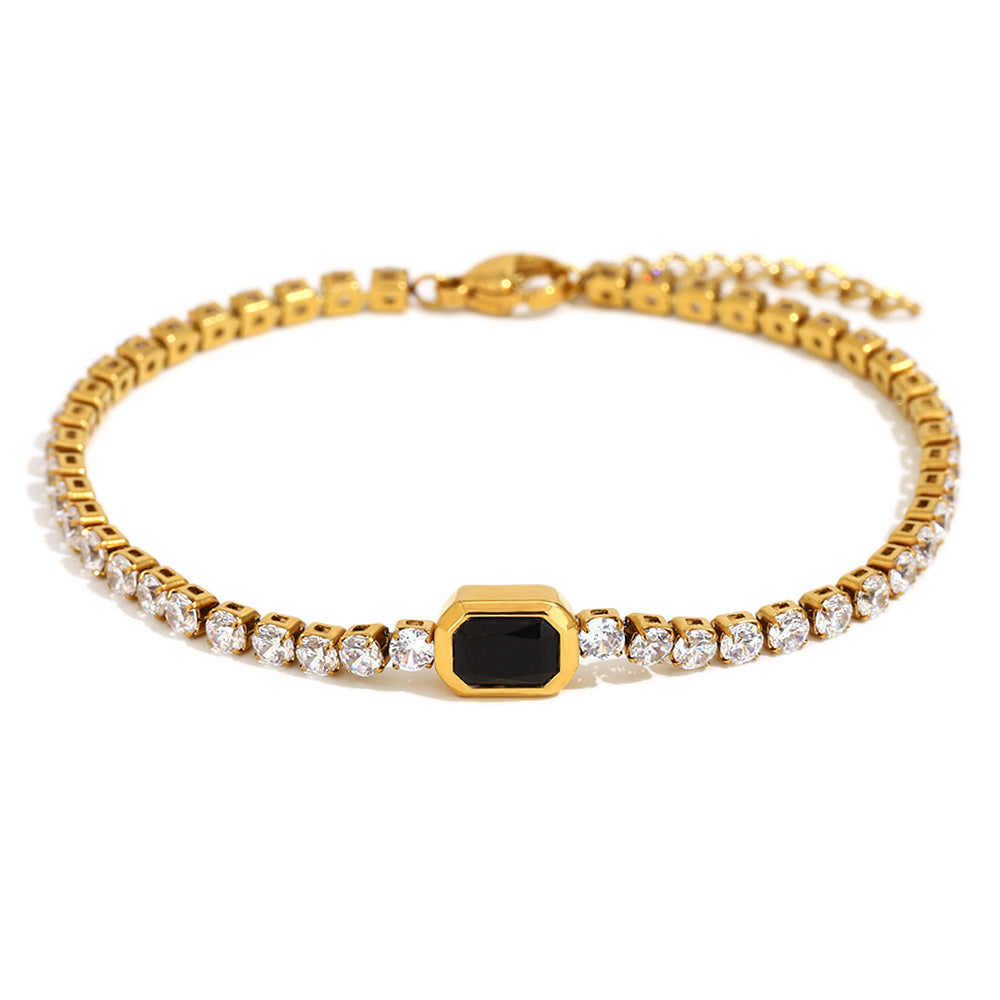 Vergoldetes Zirkon-Armband aus Edelstahl – Bild 8 | LuxeStyle