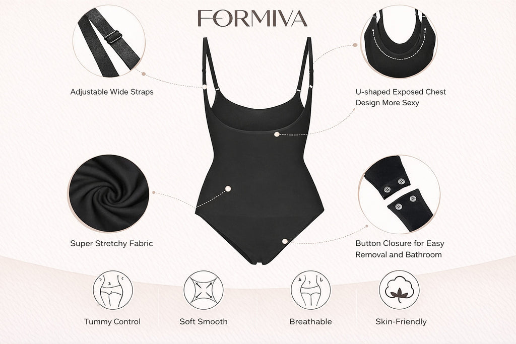 Nahtloser Body Shaper mit offenem Brustbereich