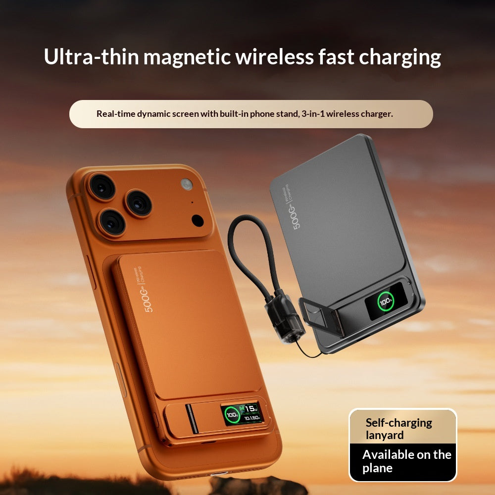 Ultradünne Powerbank mit Farbdisplay & MagSafe