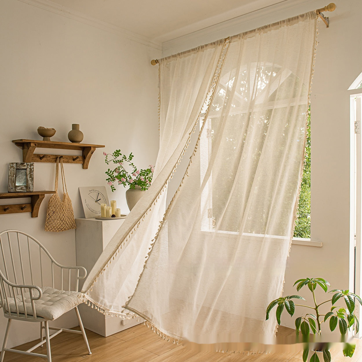 Boho-Tüllvorhang
