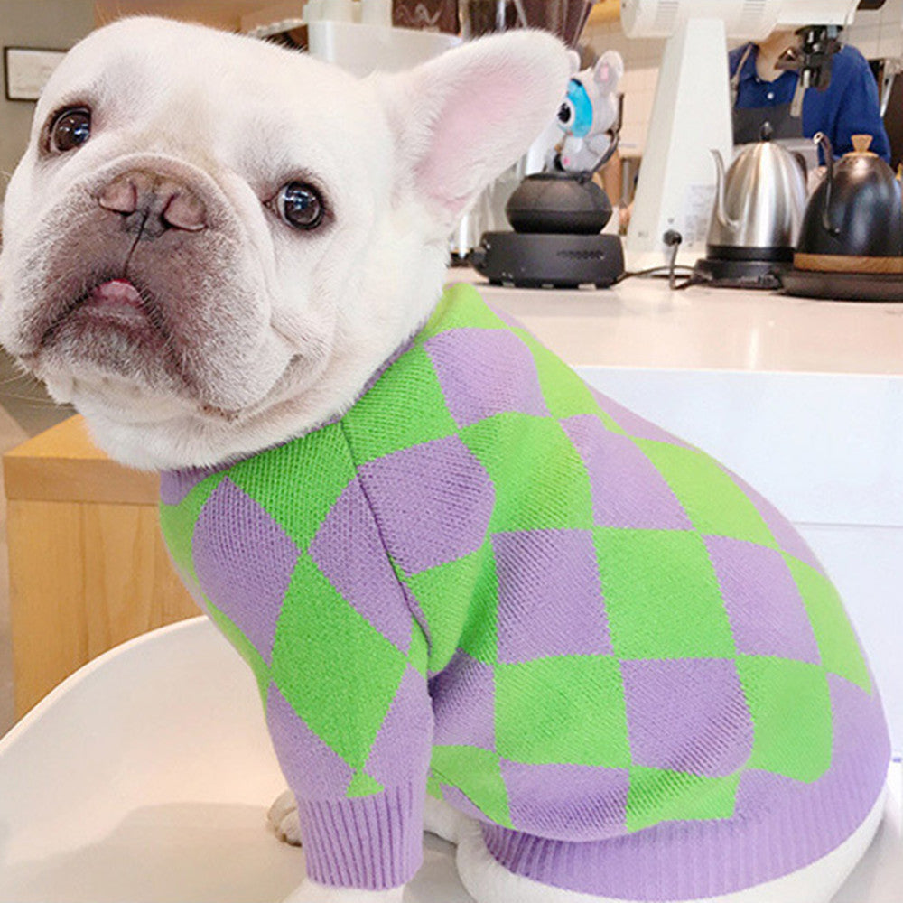 Dogger Plaid Pullover in Lila – Bild 4 | LuxeStyle
